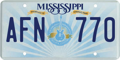 MS license plate AFN770