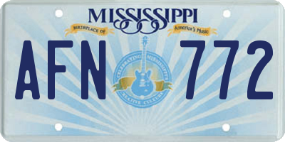 MS license plate AFN772
