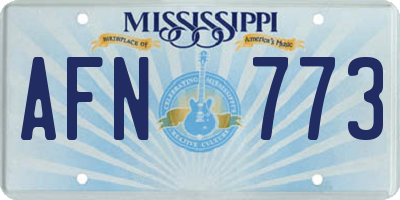 MS license plate AFN773