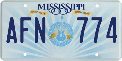 MS license plate AFN774