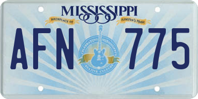 MS license plate AFN775