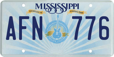 MS license plate AFN776