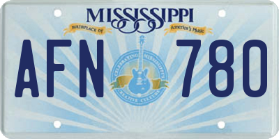 MS license plate AFN780