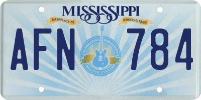MS license plate AFN784
