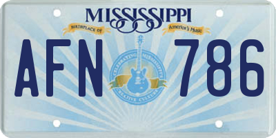 MS license plate AFN786
