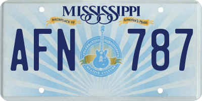 MS license plate AFN787
