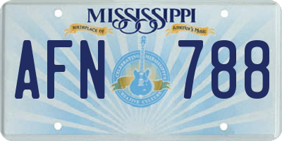 MS license plate AFN788