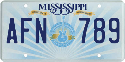 MS license plate AFN789