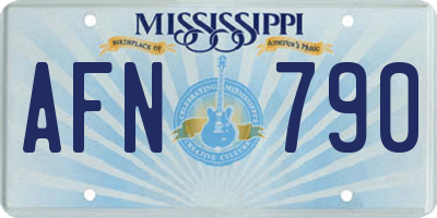 MS license plate AFN790