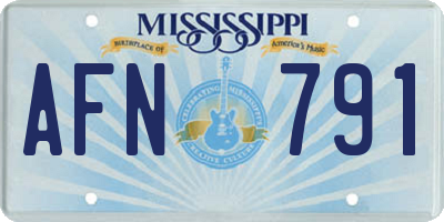 MS license plate AFN791