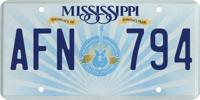 MS license plate AFN794