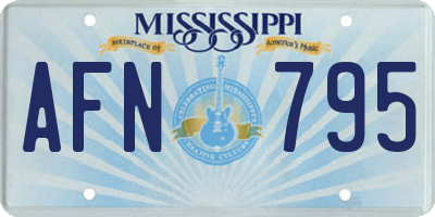 MS license plate AFN795