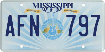 MS license plate AFN797