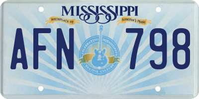 MS license plate AFN798