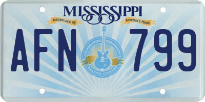 MS license plate AFN799