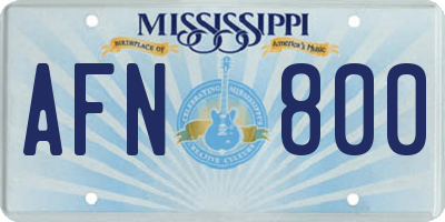 MS license plate AFN800