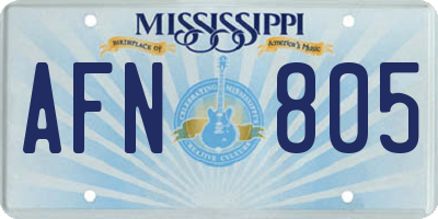 MS license plate AFN805
