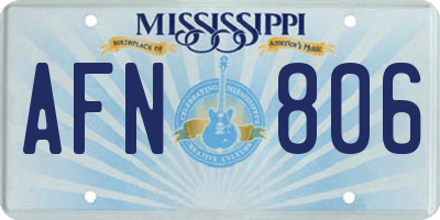 MS license plate AFN806