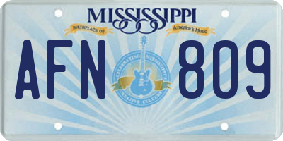 MS license plate AFN809