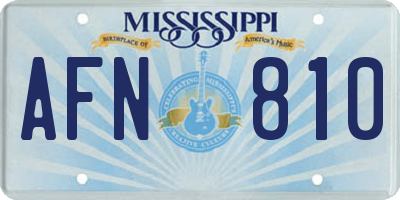 MS license plate AFN810