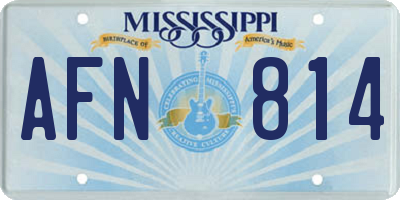 MS license plate AFN814