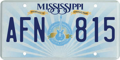 MS license plate AFN815
