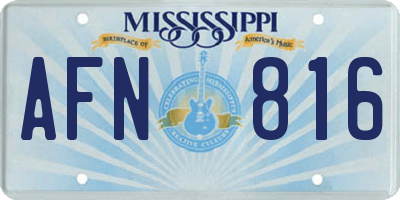 MS license plate AFN816