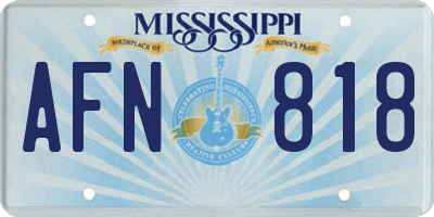 MS license plate AFN818
