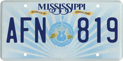 MS license plate AFN819