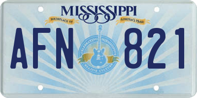 MS license plate AFN821