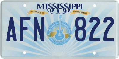 MS license plate AFN822