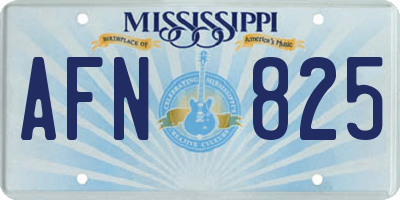 MS license plate AFN825
