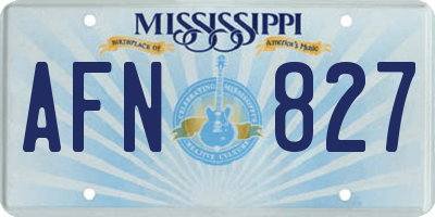 MS license plate AFN827