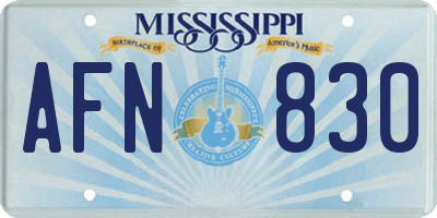 MS license plate AFN830