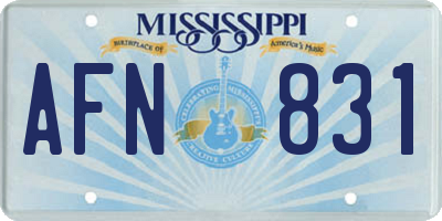 MS license plate AFN831