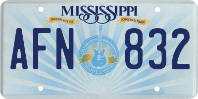 MS license plate AFN832
