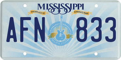 MS license plate AFN833