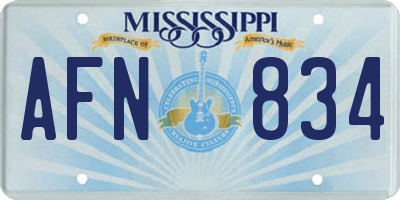 MS license plate AFN834