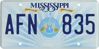 MS license plate AFN835