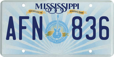 MS license plate AFN836