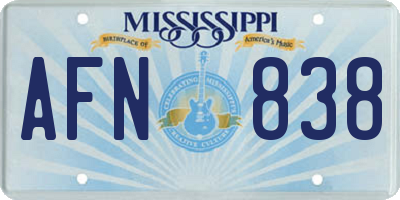 MS license plate AFN838