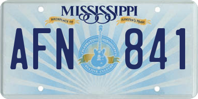 MS license plate AFN841