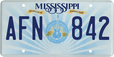 MS license plate AFN842