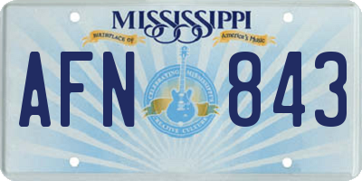 MS license plate AFN843