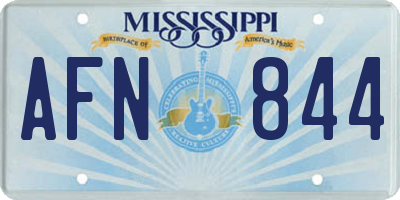 MS license plate AFN844