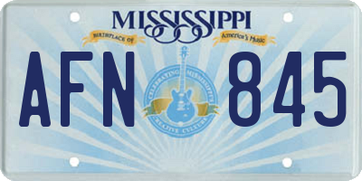 MS license plate AFN845