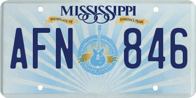 MS license plate AFN846
