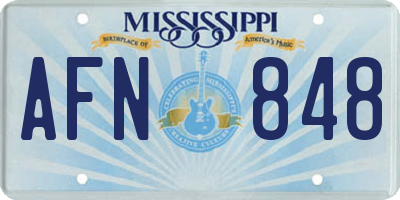 MS license plate AFN848
