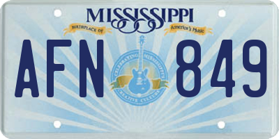 MS license plate AFN849