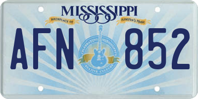 MS license plate AFN852